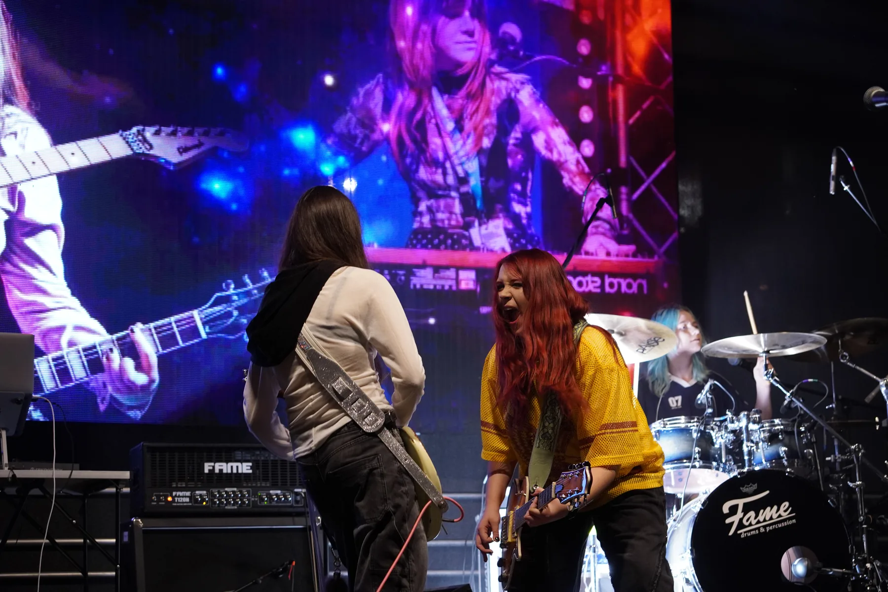 Band performing on stage