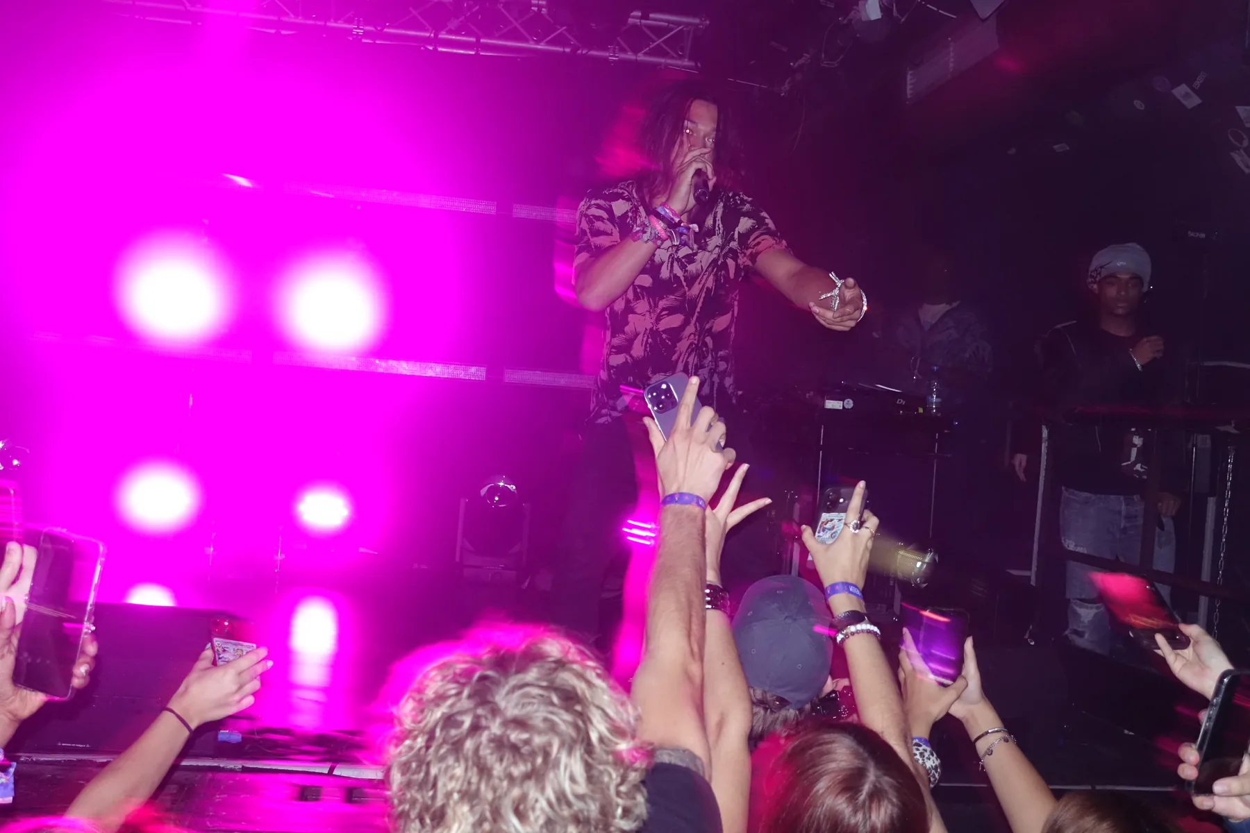 Singer near the crowd